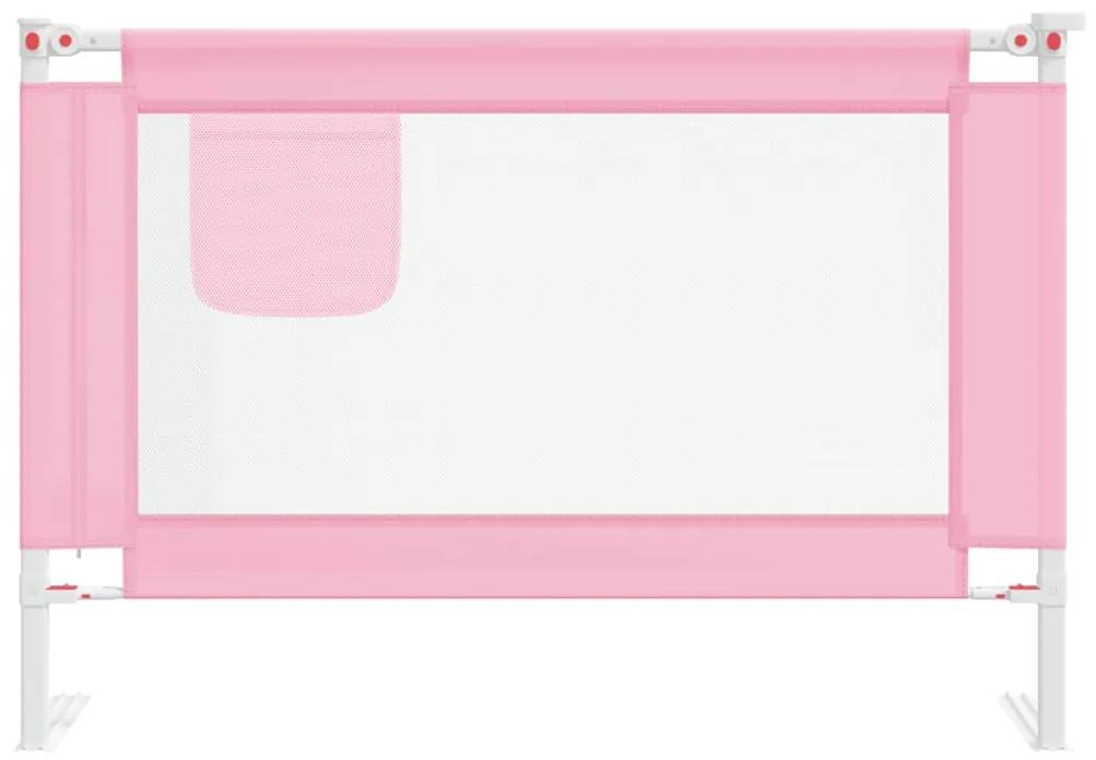 vidaXL Μπάρα Κρεβατιού Προστατευτική Ροζ 100 x 25 εκ. Υφασμάτινη