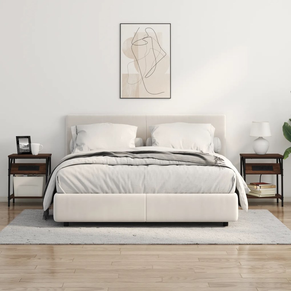 vidaXL Κομοδίνο Καφέ δρυς 38 x 30 x 48 εκ. Επεξεργασμένο ξύλο