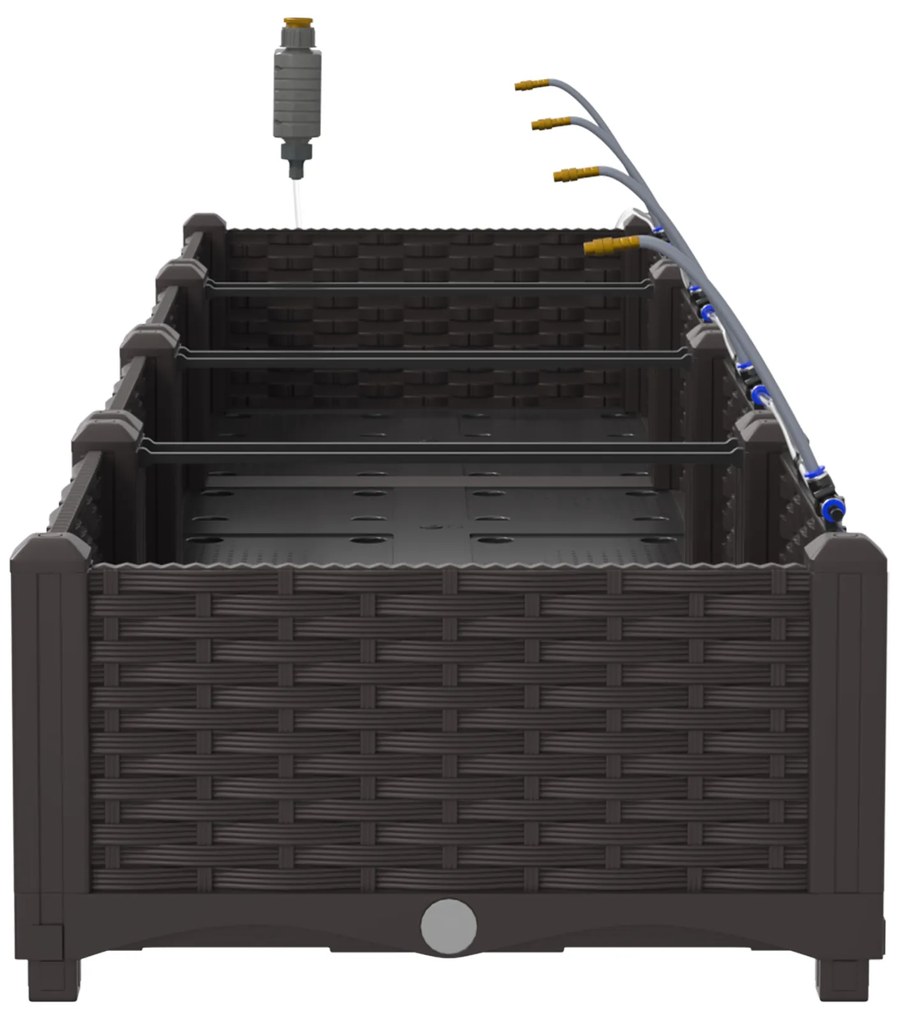vidaXL Γλάστρες Κήπου 1 τεμ Καφέ 160 x 40 x 22 cm Πλαστικό