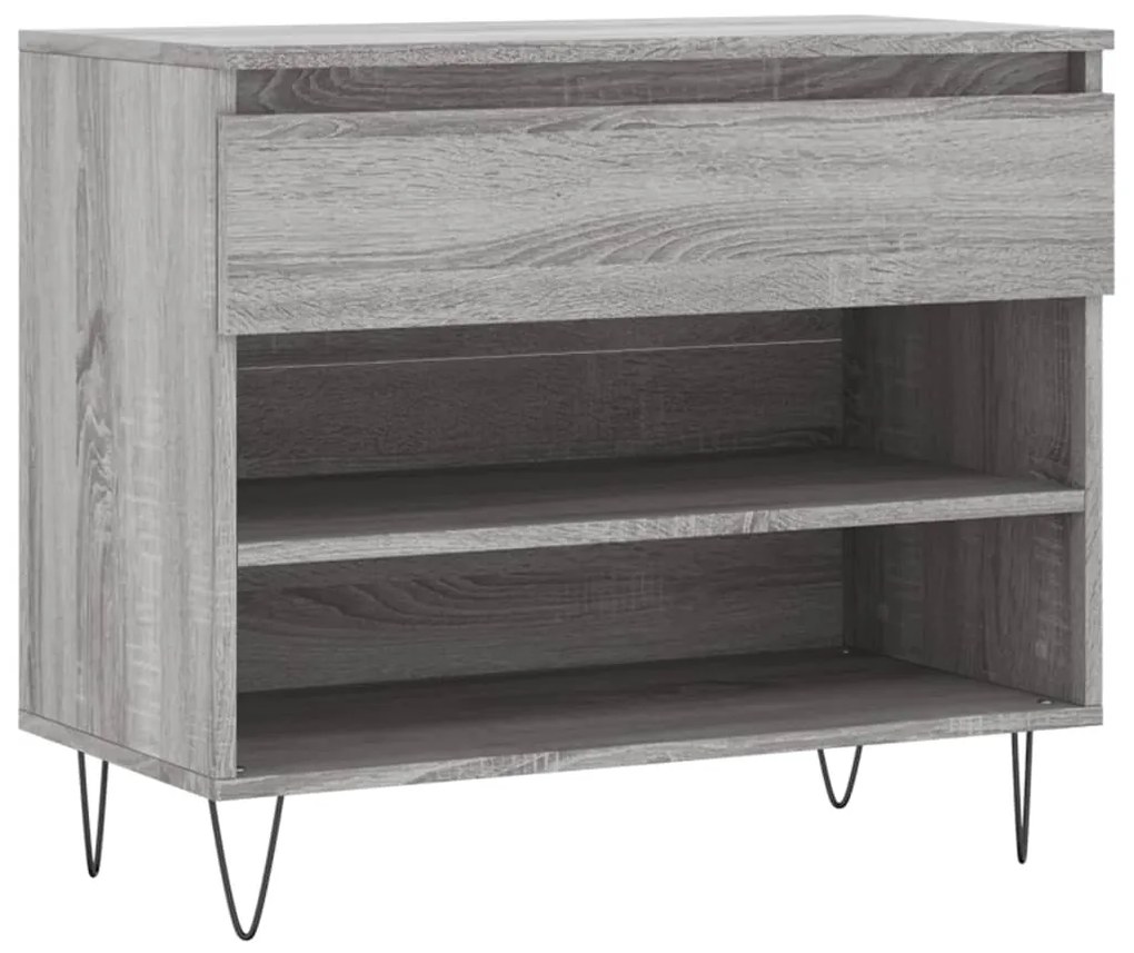 vidaXL Παπουτσοθήκη Γκρι Sonoma 70x36x60 εκ. από Επεξεργασμένο Ξύλο