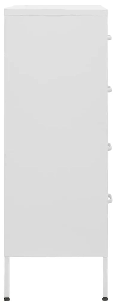 Συρταριέρα Λευκό 80 x 35 x 101,5 εκ. από Ατσάλι - Λευκό