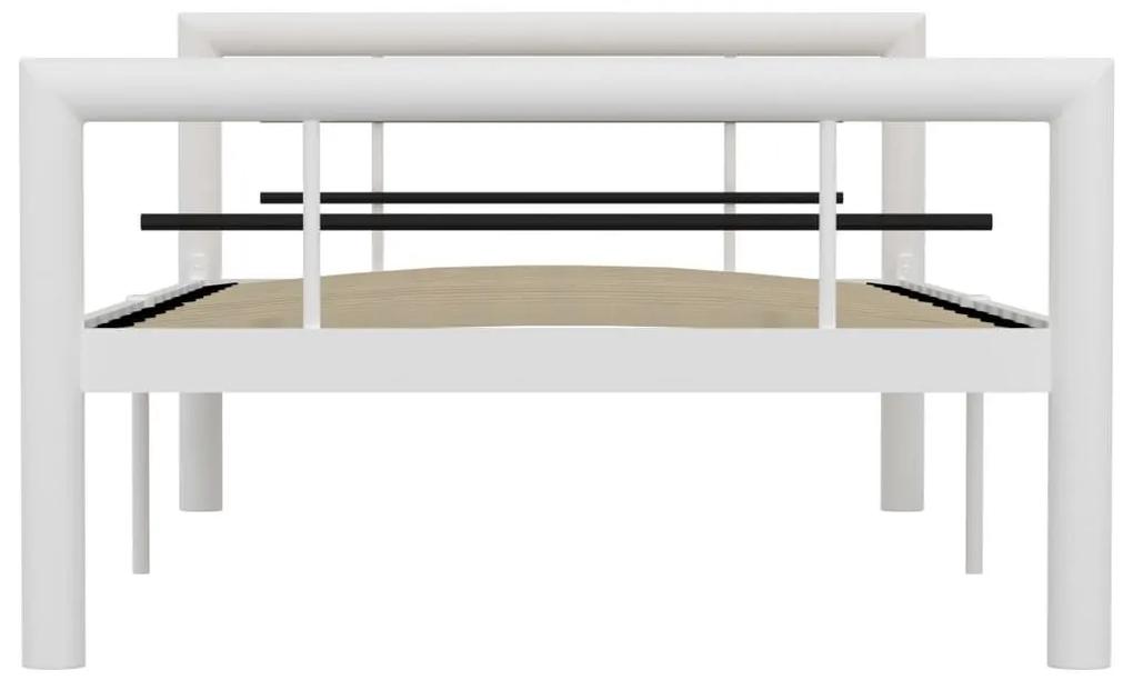 Πλαίσιο Κρεβατιού Ασπρόμαυρο 100 x 200 εκ. Μεταλλικό - Λευκό
