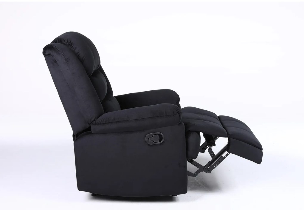 Πολυθρόνα Ανακλινόμενη ArteLibre CARINAE Μαύρο Βελούδο 93x90x100cm