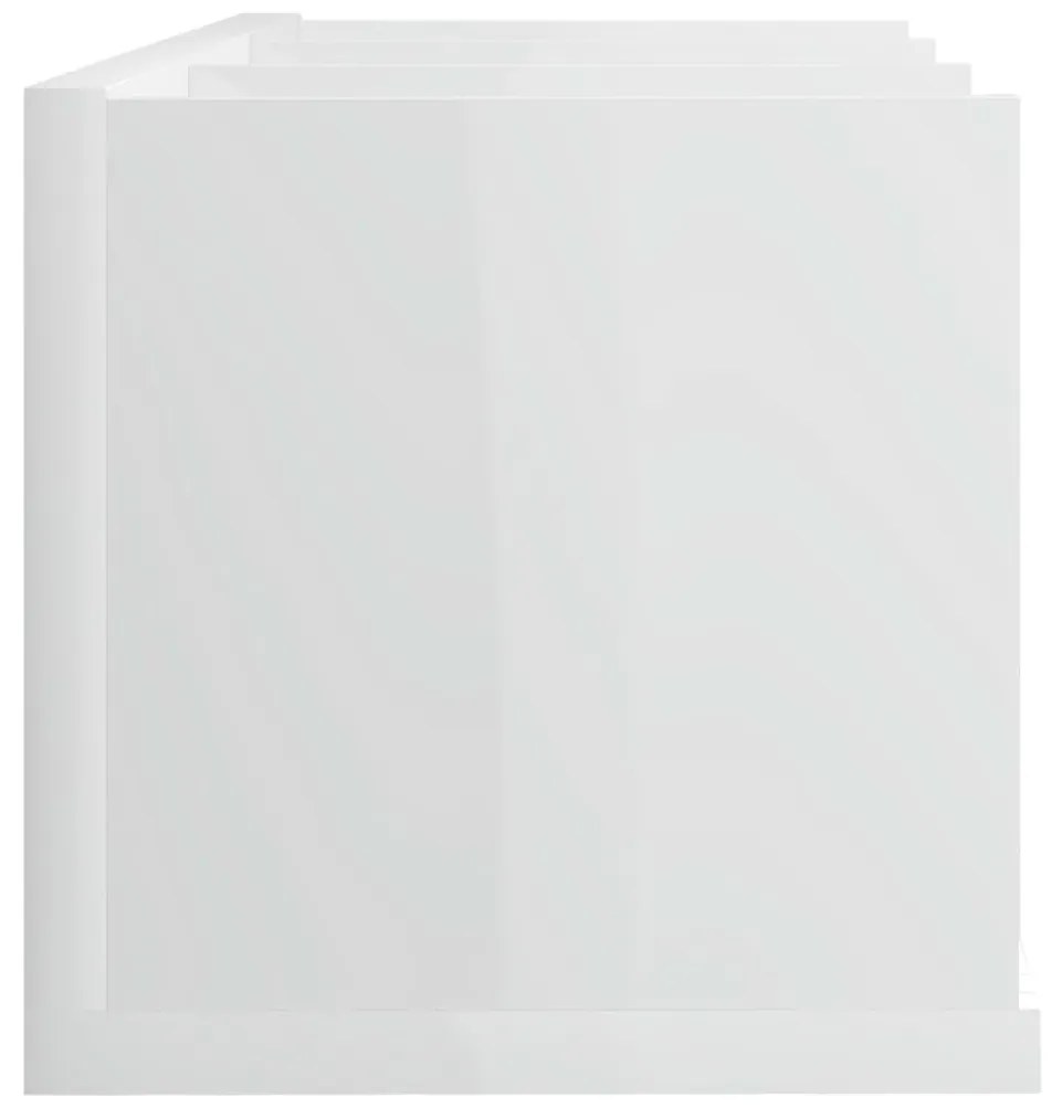 vidaXL Ράφι Τοίχου για CD Γυαλιστερό Λευκό 75x18x18 εκ. από Επεξ. Ξύλο
