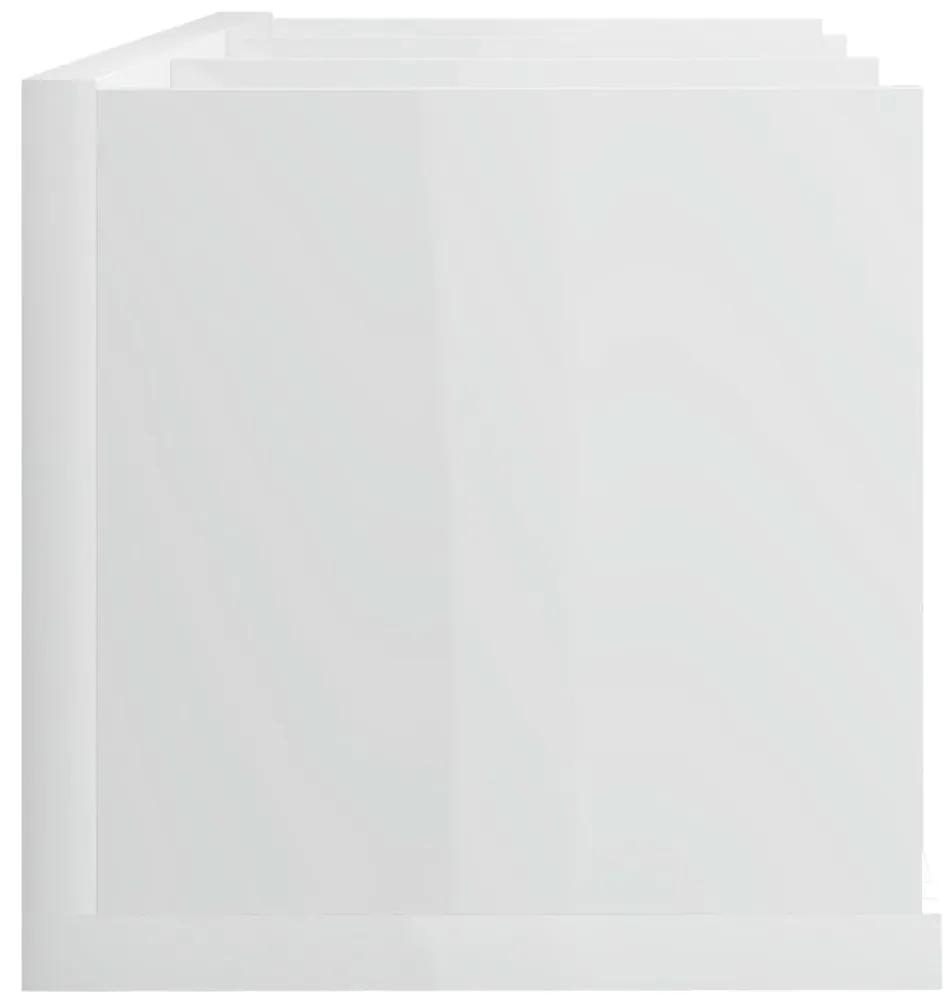 vidaXL Ράφι Τοίχου για CD Γυαλιστερό Λευκό 75x18x18 εκ. Μοριοσανίδα