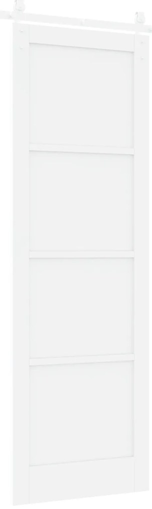 vidaXL Συρόμενη Πόρτα με Σετ Στήριξης Λευκή 78x232 εκ. Από Σκληρό Ξύλο Πεύκου