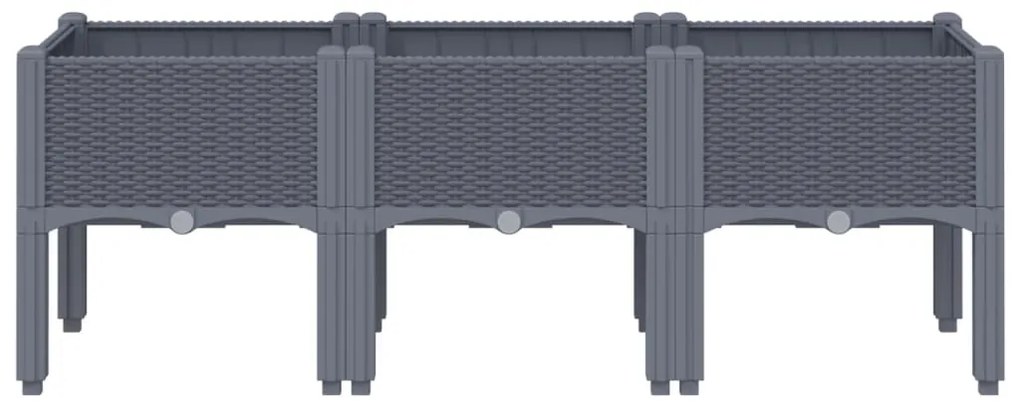 ΖΑΡΝΤΙΝΙΕΡΑ ΚΗΠΟΥ ΜΕ ΠΟΔΙΑ ΓΚΡΙ 120X40X42 ΕΚ. ΠΟΛΥΠΡΟΠΥΛΕΝΙΟ 367896