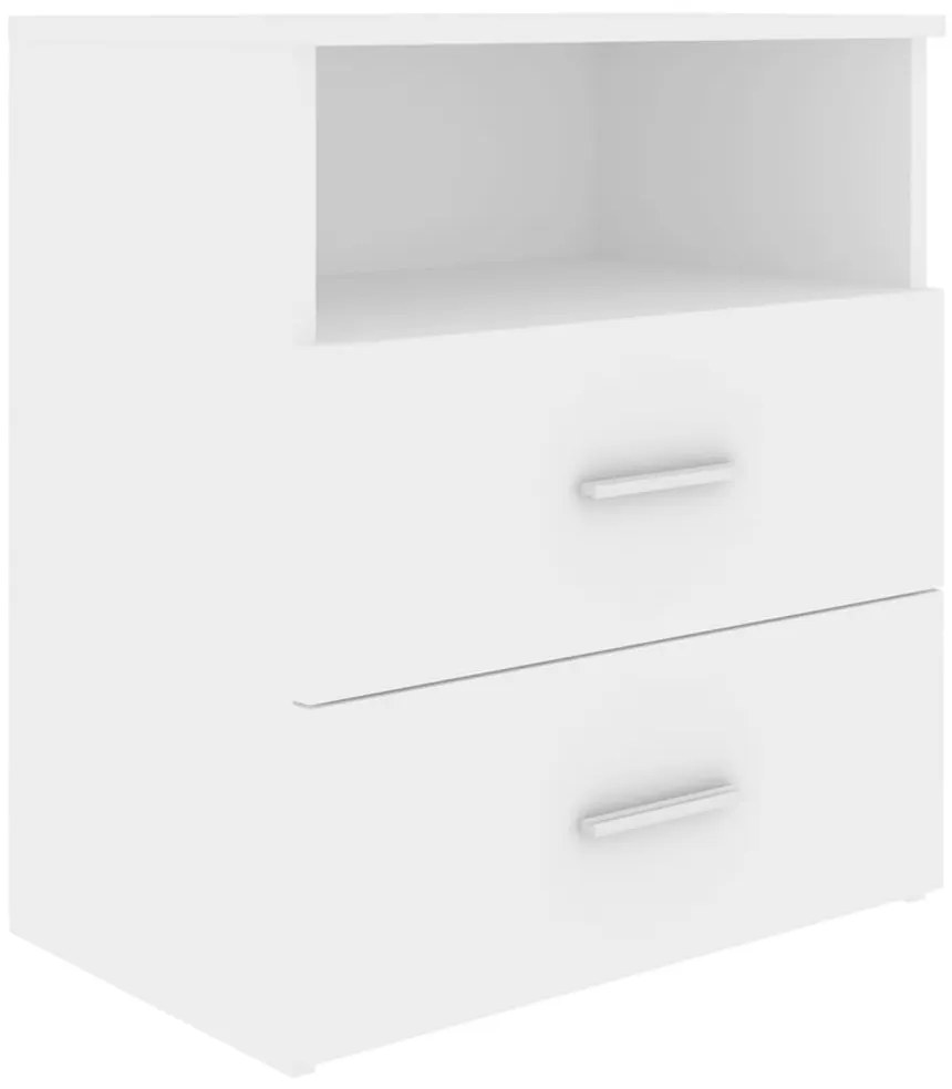 vidaXL Κομοδίνα 2 τεμ. Λευκά 50 x 32 x 60 εκ. από Επεξ. Ξύλο