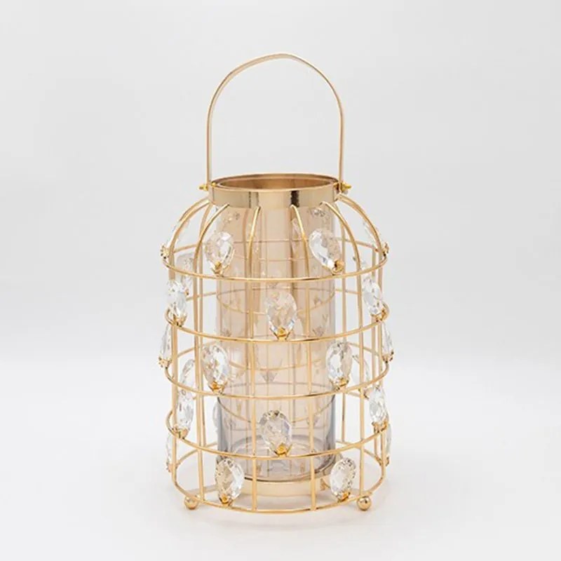 Φανάρι Μεταλλικό 819-00251 Φ20x27cm Gold Estheti Home Μέταλλο