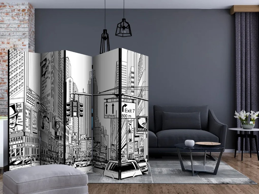 Διαχωριστικό με 5 τμήματα - Street in New York city II [Room Dividers]