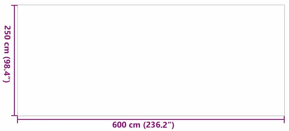 vidaXL Χαλί εξωτερικού χώρου Μαύρο και γκρι 250 x 600 cm PP