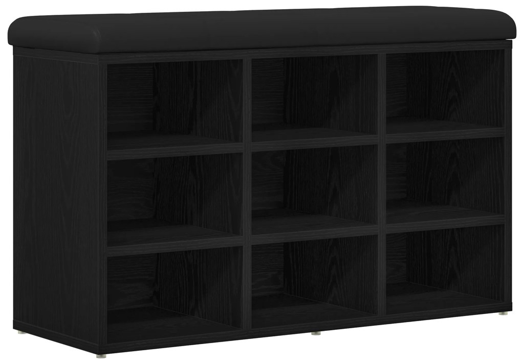 vidaXL Παγκάκι Αποθήκευσης Μαύρη Κέδρος 80x30x48 εκ. Συνθετικό Ξύλο