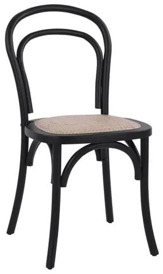 Καρέκλα Βιέννης Aliyah Black HM8644.02 45x54x89 εκ. Ξύλο,Ψάθα