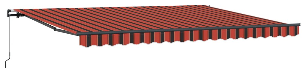 vidaXL Χειροκίνητη Τέντα πορτοκαλί και καφέ 450 x 350 εκ Ακρυλικό