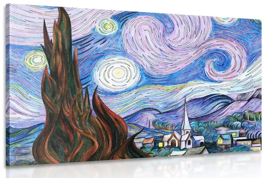 Αναπαραγωγή εικόνας Starry Night - Vincent van Gogh - 60x40