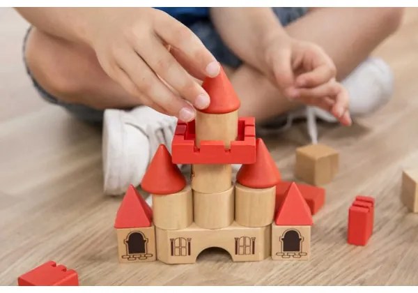 Σετ ξύλινα τουβλάκια Miniland Stacking Castle