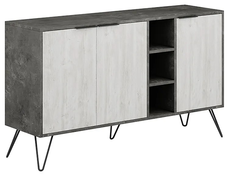 ΜΠΟΥΦΕΣ CLARA MEGAPAP ΧΡΩΜΑ ΓΚΡΙ ΡΕΤΡΟ - ΛΕΥΚΟ ΑΝΤΙΚΕ 142X35,6X83ΕΚ.