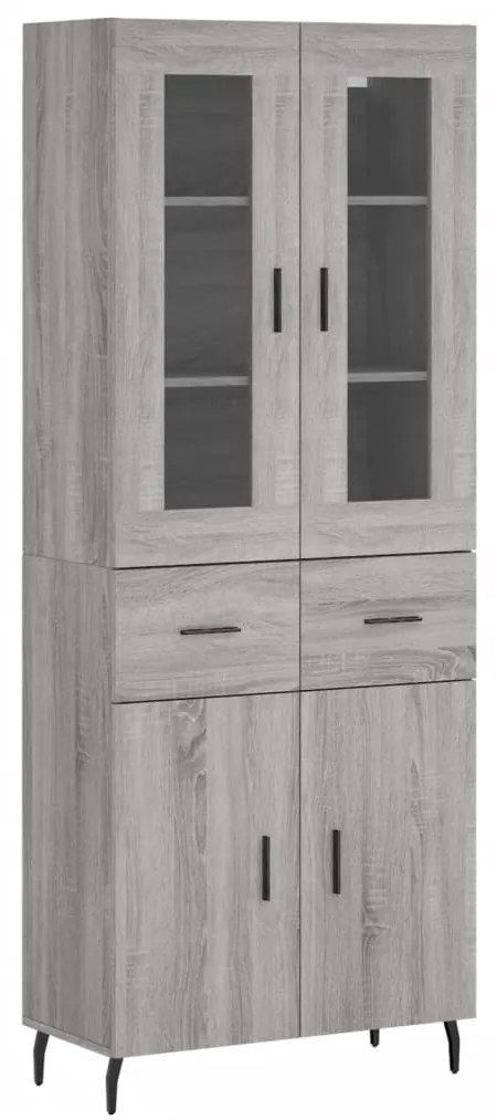 vidaXL Ντουλάπι Γκρι Sonoma 69,5 x 34 x 180 εκ. Επεξεργασμένο Ξύλο
