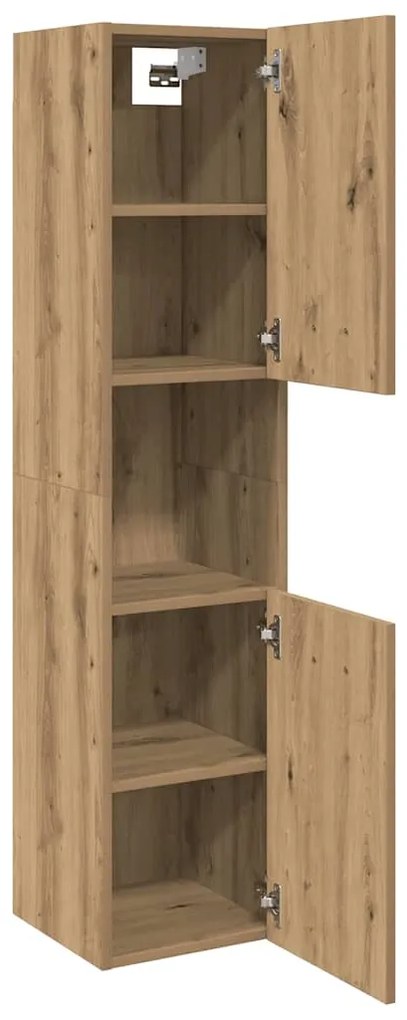 vidaXL Ντουλάπι Μπάνιου Κρεμαστό Παλ. Ξύλο 30x30x130 εκ. από Επ. Ξύλο