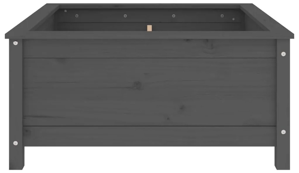 vidaXL Ζαρντινιέρα Γκρι 82,5 x 82,5 x 39 εκ. από Μασίφ Ξύλο Πεύκου