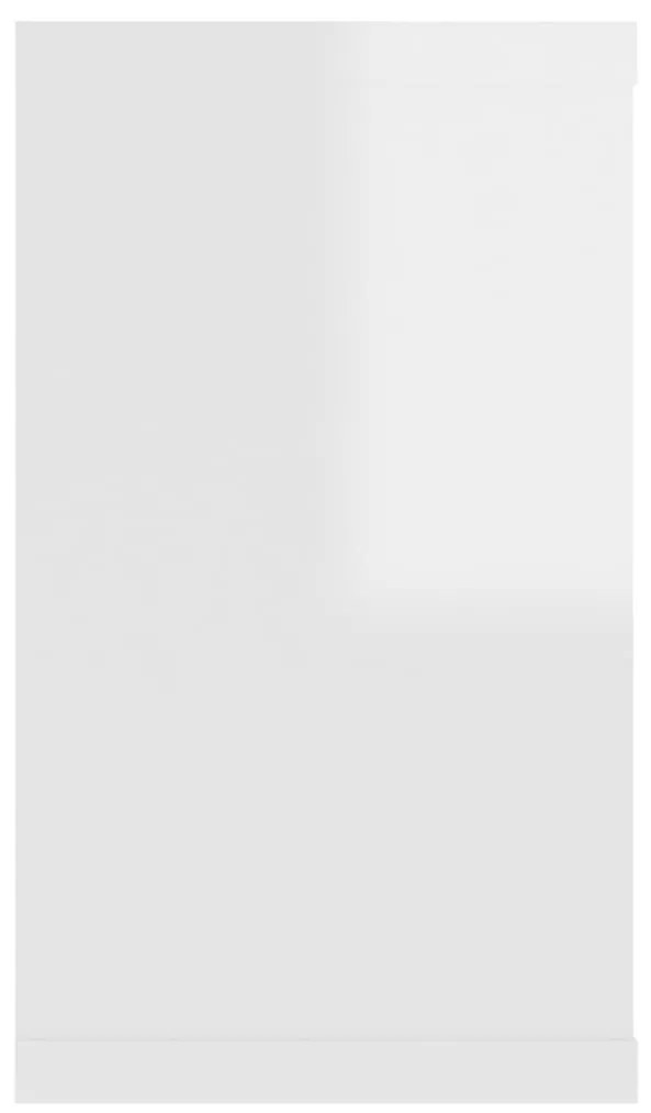 Ράφια Κύβοι Τοίχου 2 τεμ. Γυαλ. Λευκό 80x15x26,5εκ. Μοριοσανίδα - Λευκό