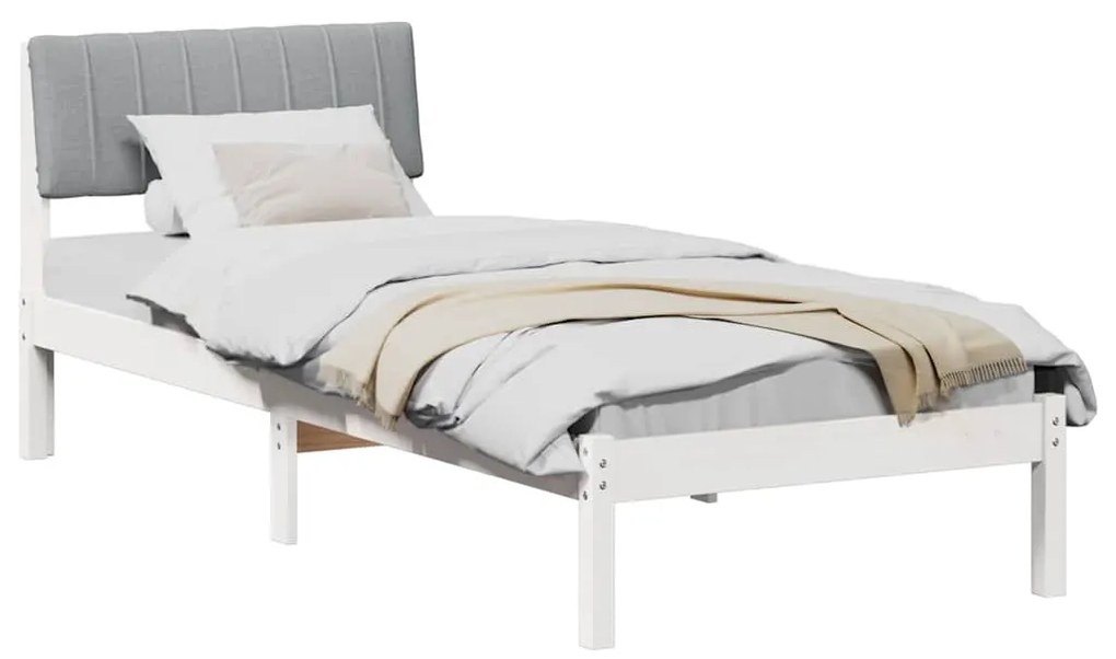 vidaXL Σκελετός Κρεβατιού Λευκό και ανοιχτό γκρι 80 x 200 cm