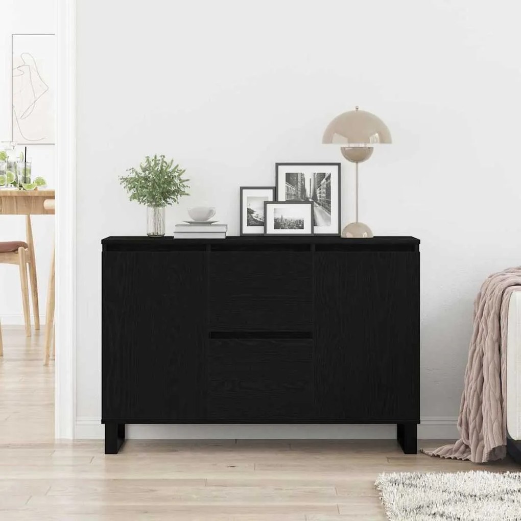vidaXL Πλαϊνό γραφείο Μαύρη δρυς 101.5 x 35 x 70 εκ Επεξεργασμένο ξύλο