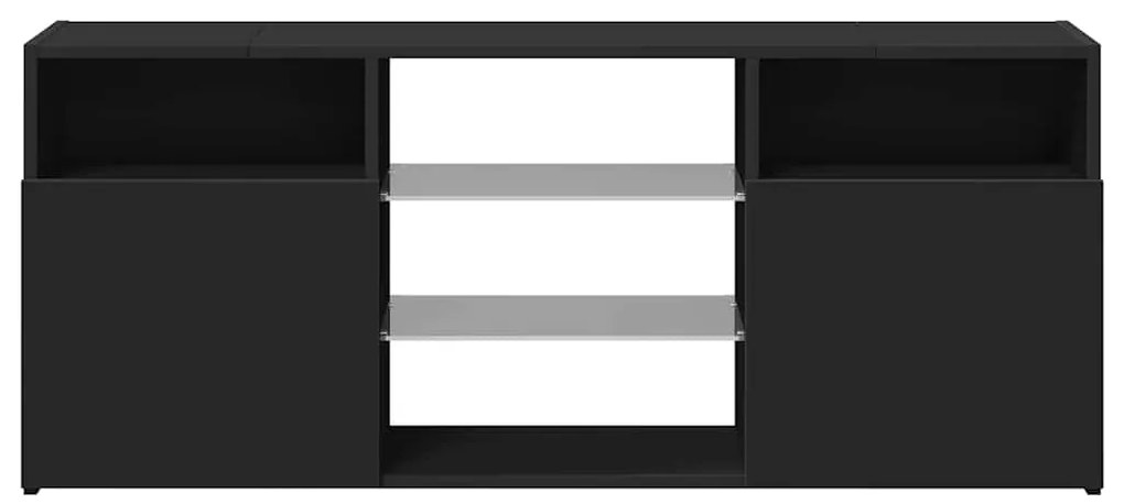 vidaXL Έπιπλο Τηλεόρασης με LED Μαύρο 120x35x15,5 εκ.