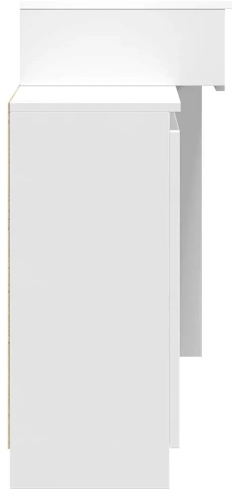 vidaXL Μπουντουάρ με LED Λευκό 115x37x110,5 εκ.