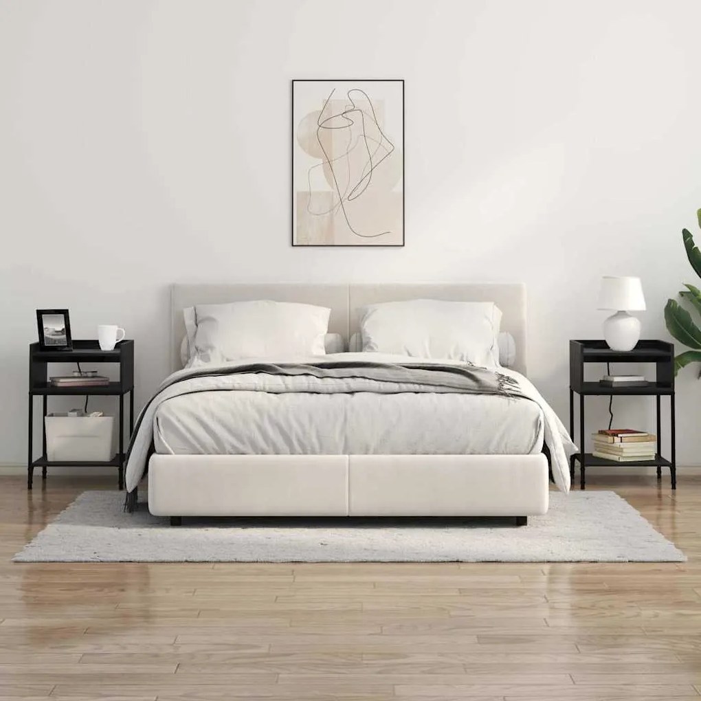 vidaXL Κομοδίνο με ράφι Μαύρη δρυς 40 x 40 x 61 εκ Επεξεργασμένο ξύλο
