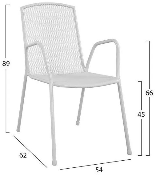 Σετ Κήπου Τραπεζαρία HM10526 5 τεμ Λευκό με Τραπέζι Αλουμινίου 120x80x75.5 εκ. &amp; 4 Καρέκλες Μεταλλικές