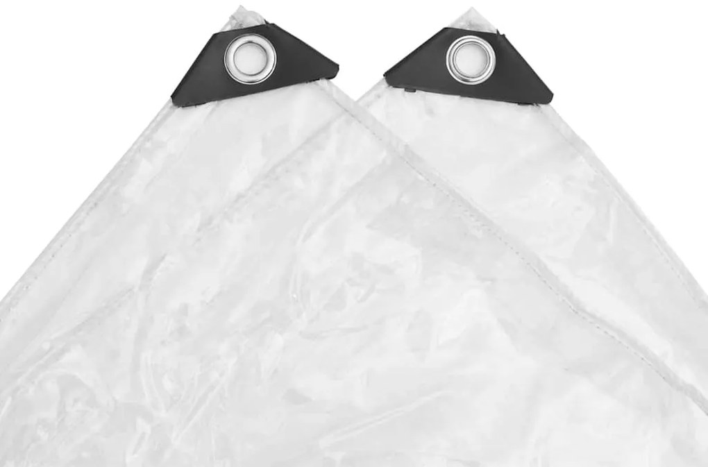 vidaXL Σαφής μουσαμάς με οπές 4x12 m PVC