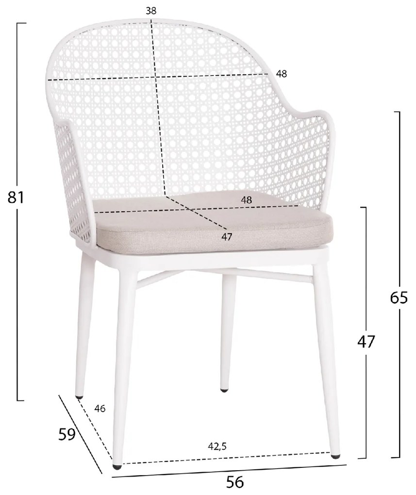 ΣΕΤ LOUNGE 3TMX ΕΞ.ΧΩΡΟΥ OREGO HM21106.02 ΑΛΟΥΜΙΝΙΟ ΣΕ ΛΕΥΚΟ