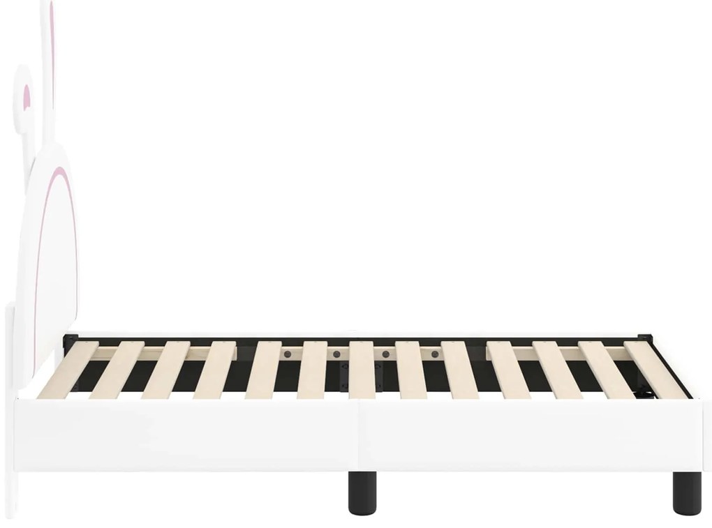 vidaXL Κρεβατική βάση για παιδιά με προσκέφαλο Λευκό 70 x 140 cm PU