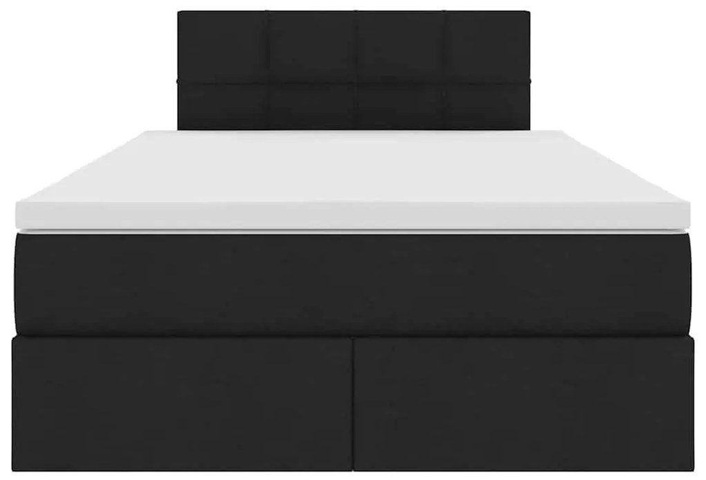 vidaXL Κρεβάτι με αποθηκευτικό χώρο και στρώμα Μαύρο 120 x 190 cm