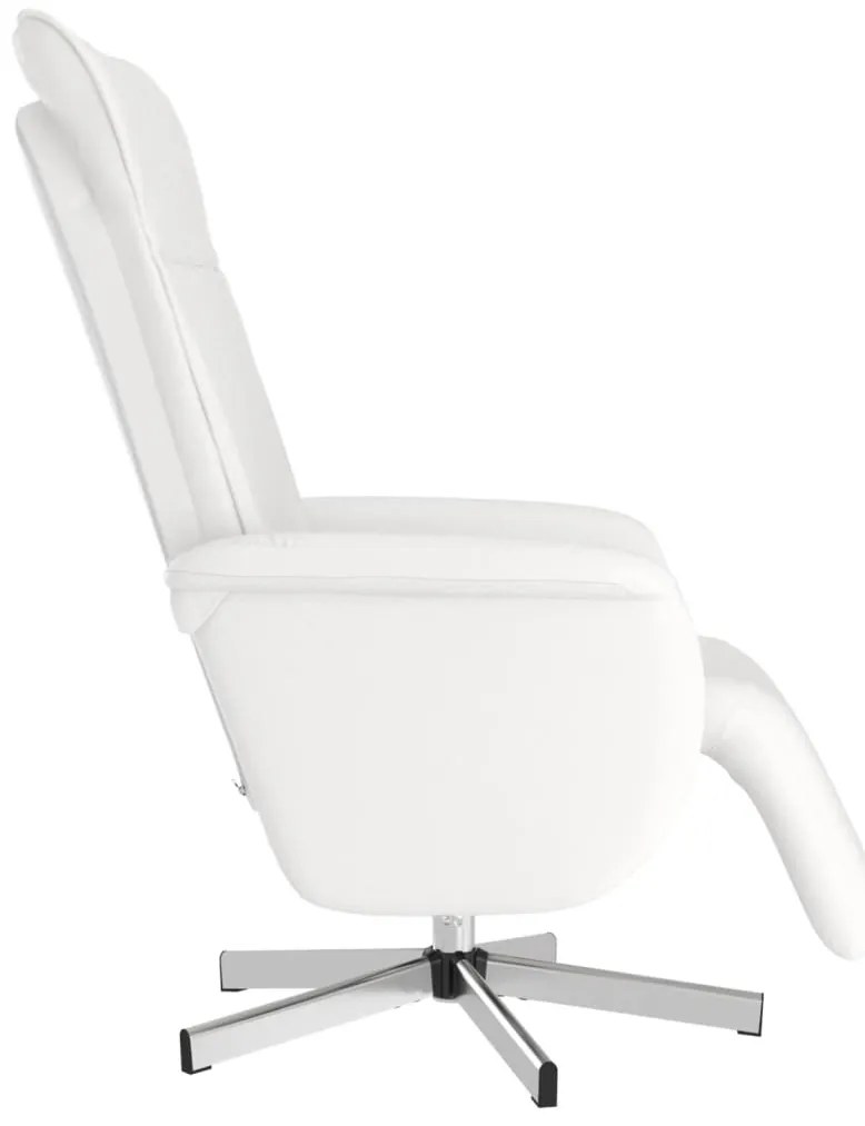 vidaXL Πολυθρόνα Ανακλινόμενη με Υποπόδιο Λευκή από Συνθετικό Δέρμα