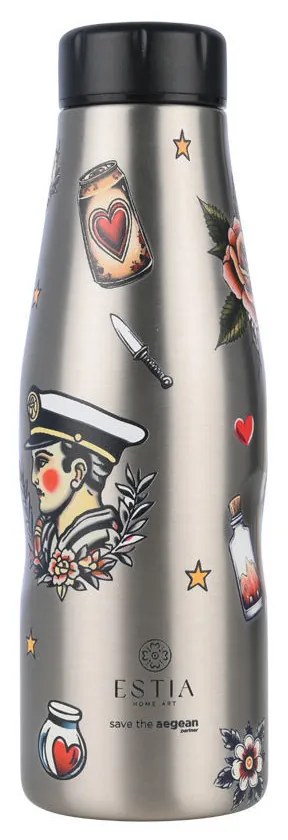 ESTIA ΘΕΡΜΟΣ TRAVEL FLASK SAVE THE AEGEAN 500ml OLD SCHOOL INK