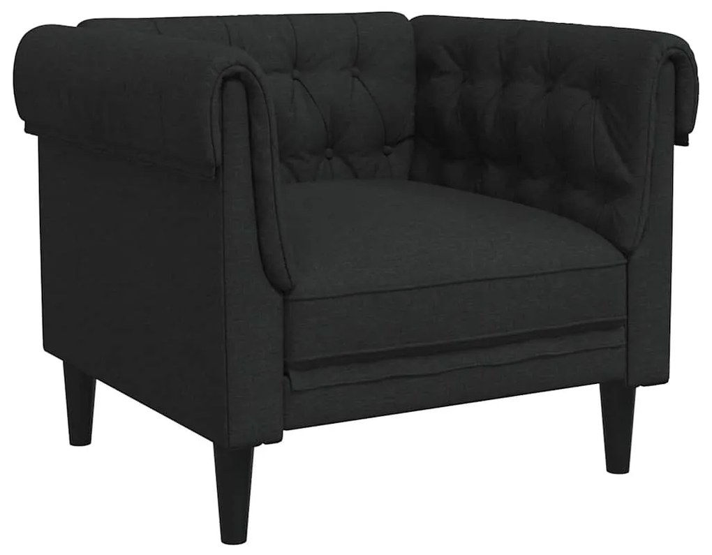 vidaXL Πολυθρόνα Chesterfield Μαύρο Υφασμάτινη