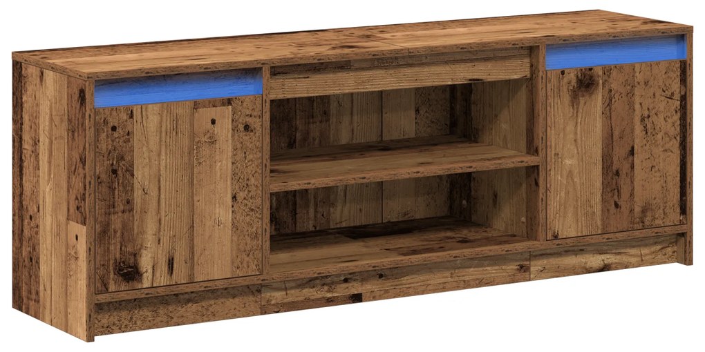 vidaXL Ντουλάπι TV με LED - Παλιό Ξύλο, 139.5x34x50 cm, Φτιαγμένο από Επεξεργασμένο Ξύλο