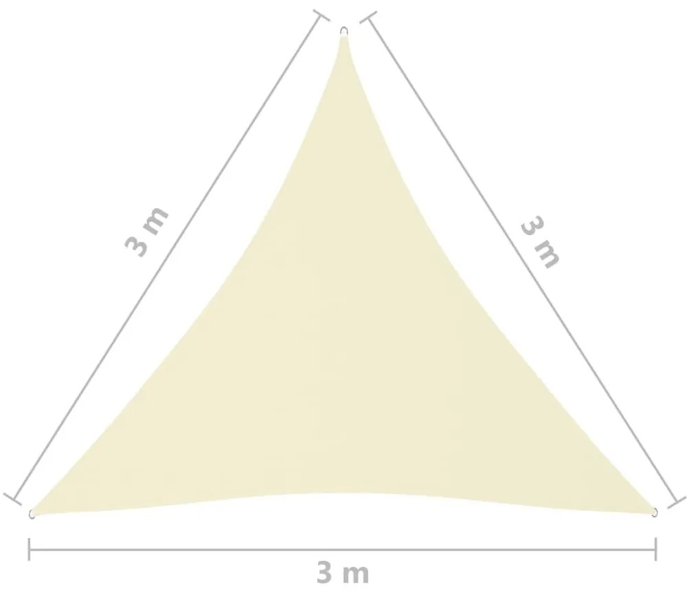 Πανί Σκίασης Τρίγωνο Κρεμ 3 x 3 x 3 μ. από Ύφασμα Oxford - Κρεμ