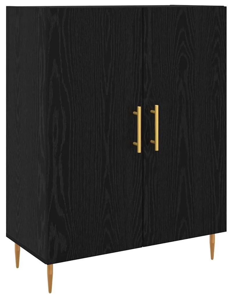 vidaXL Highboard Μαύρη δρυς 69.5 x 34 x 180 εκ. Επεξεργασμένο ξύλο