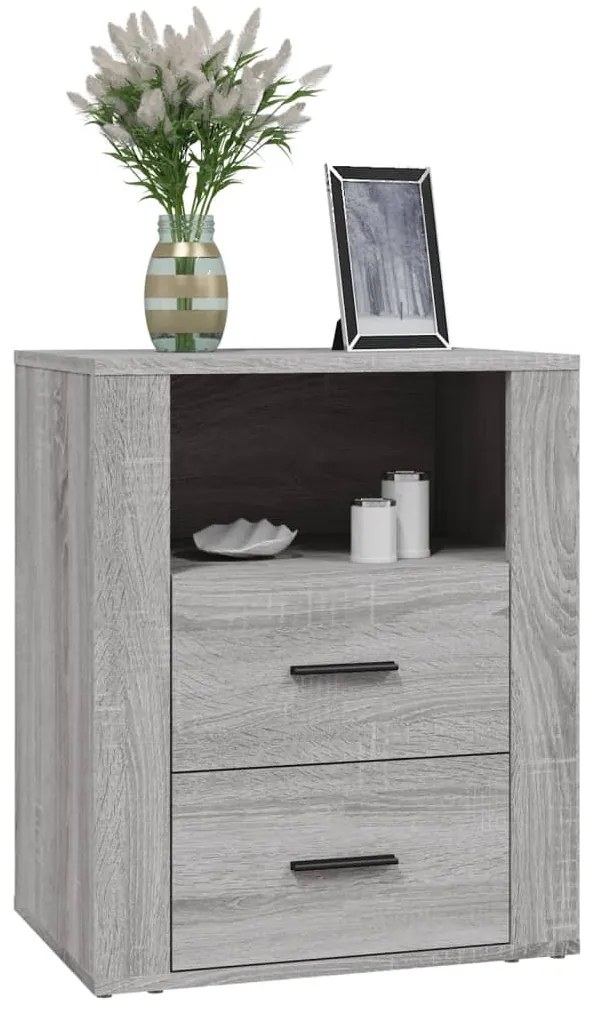 vidaXL Κομοδίνο Γκρι Sonoma 50x36x60 εκ. από Επεξεργασμένο Ξύλο