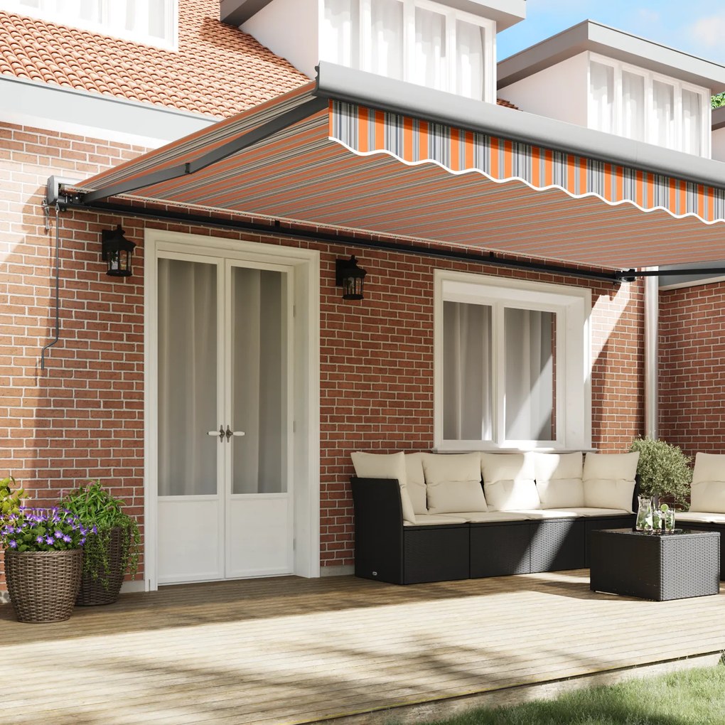 vidaXL Αυτόματη Ψηλή Τέντα Ριγέ 500x300 cm