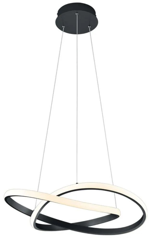 Φωτιστικό Οροφής Course R32051132 1xLed 27W Φ60cm 150cm Black Mat RL Lighting Metal