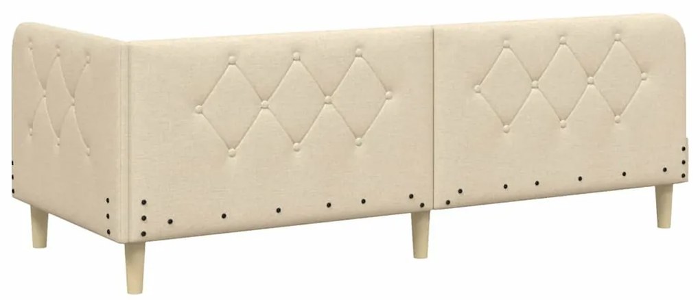 vidaXL Κρεβάτι Γωνίας με κεφαλάρι Κρεμ 80 x 200 cm ύφασμα