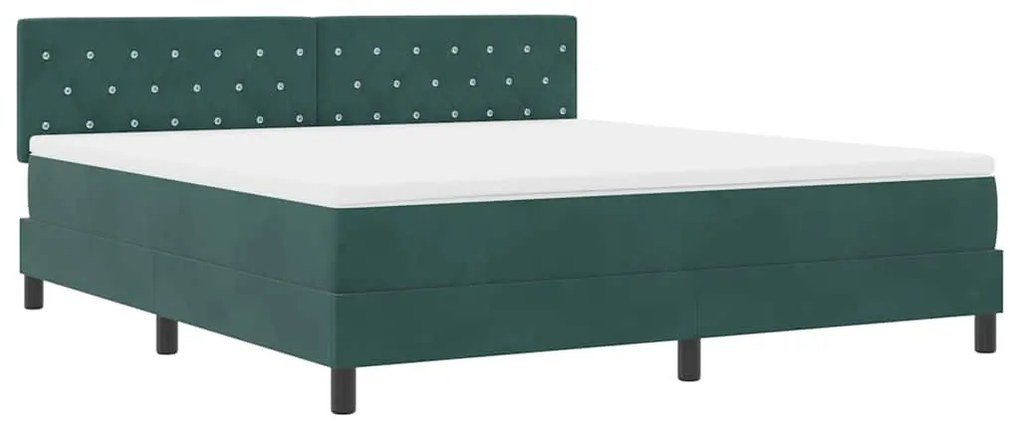 vidaXL Κρεβάτι με ελατήρια Σκούρο πράσινο 180 x 200 cm Βελούδο