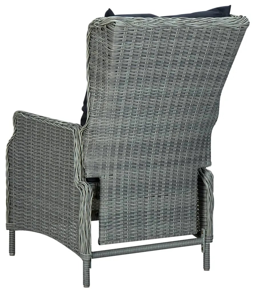 vidaXL Τραπεζαρία Εξ. Χώρου 9 τεμ Ανοιχτό Γκρι Συνθ. Ρατάν &amp; Μαξιλάρια