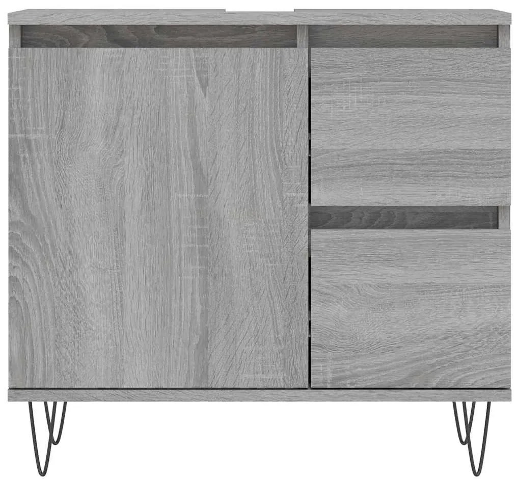 vidaXL Ντουλάπι Μπάνιου Γκρι Sonoma 65x33x60 εκ. Επεξεργασμένο Ξύλο