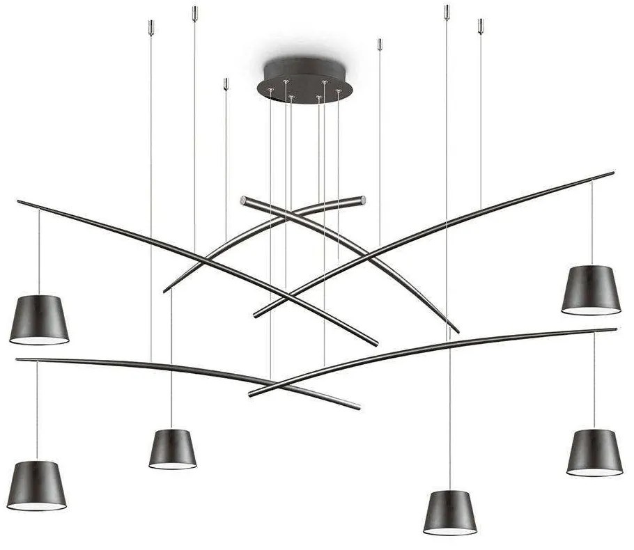 Φωτιστικό Οροφής Fish 196992 160x58/253cm LED 37W 3000K Black Ideal Lux