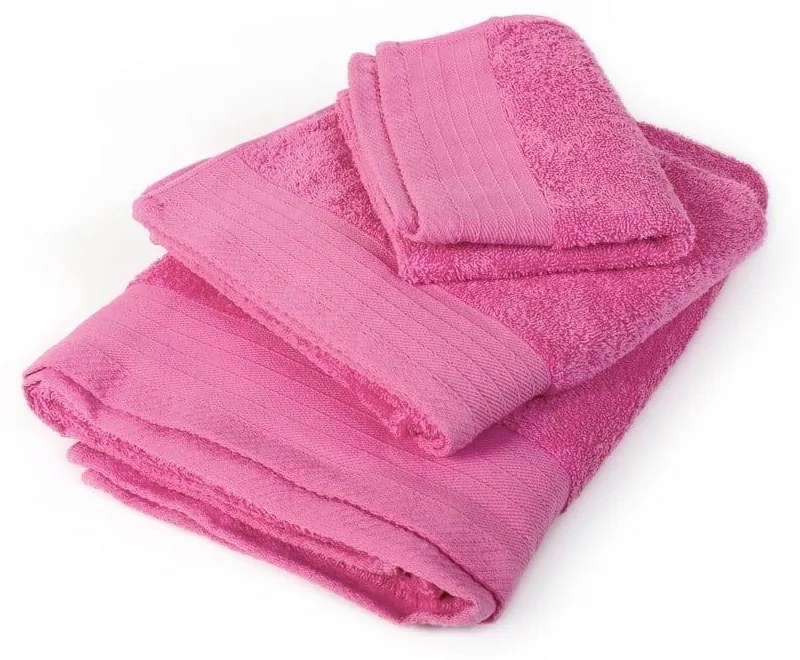 Πετσέτα Σετ 3τμχ Πενιέ Pink DimCol Towels Set 100% Βαμβάκι